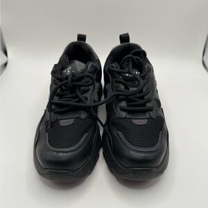 Black Women's Lace-Up Sneakers - Unknown Brand